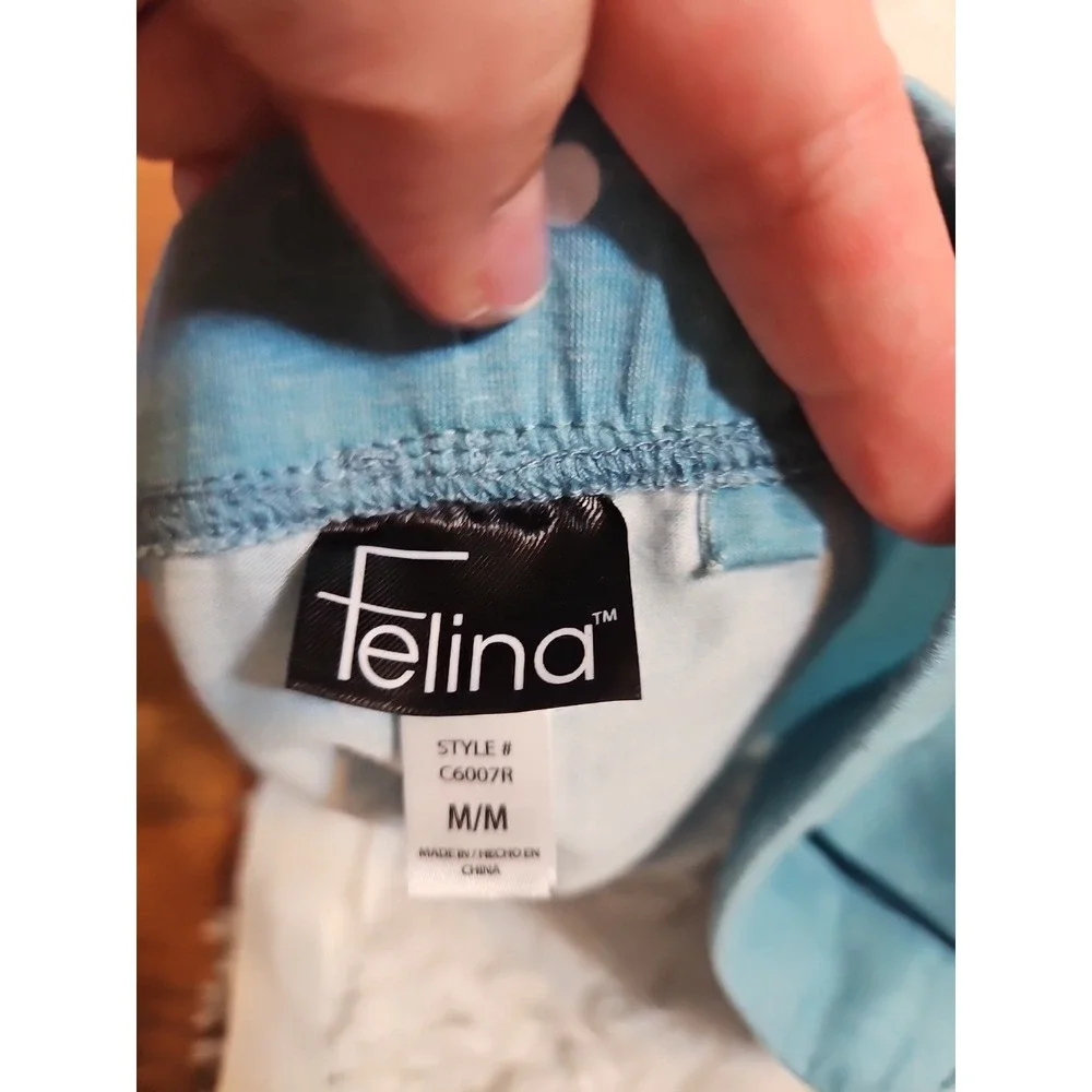 Felina Polka Dot Lounge Shorts M Medium Blue‎ White Drawstring Pajama Sleepwear - Picture 5 of 6